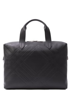 Мужская портфель BURBERRY черного цвета, арт. 8101921 | Фото 6 (Ремень/цепочка: На ремешке; Размер: large; Материал: Натуральная кожа; Сумки-технические: Портфели)