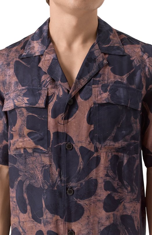 Рубашка из вискозы Dries Van Noten 251-020736-1027 Синий  251-020736-1027 Фото 5