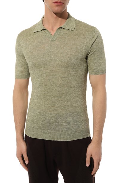 Льняное поло GRAN SASSO светло-зеленого цвета по цене 22500 руб., арт. 57174/24801, фото 3 Льняное поло GRAN SASSO, арт. 57174/24801, фото 3