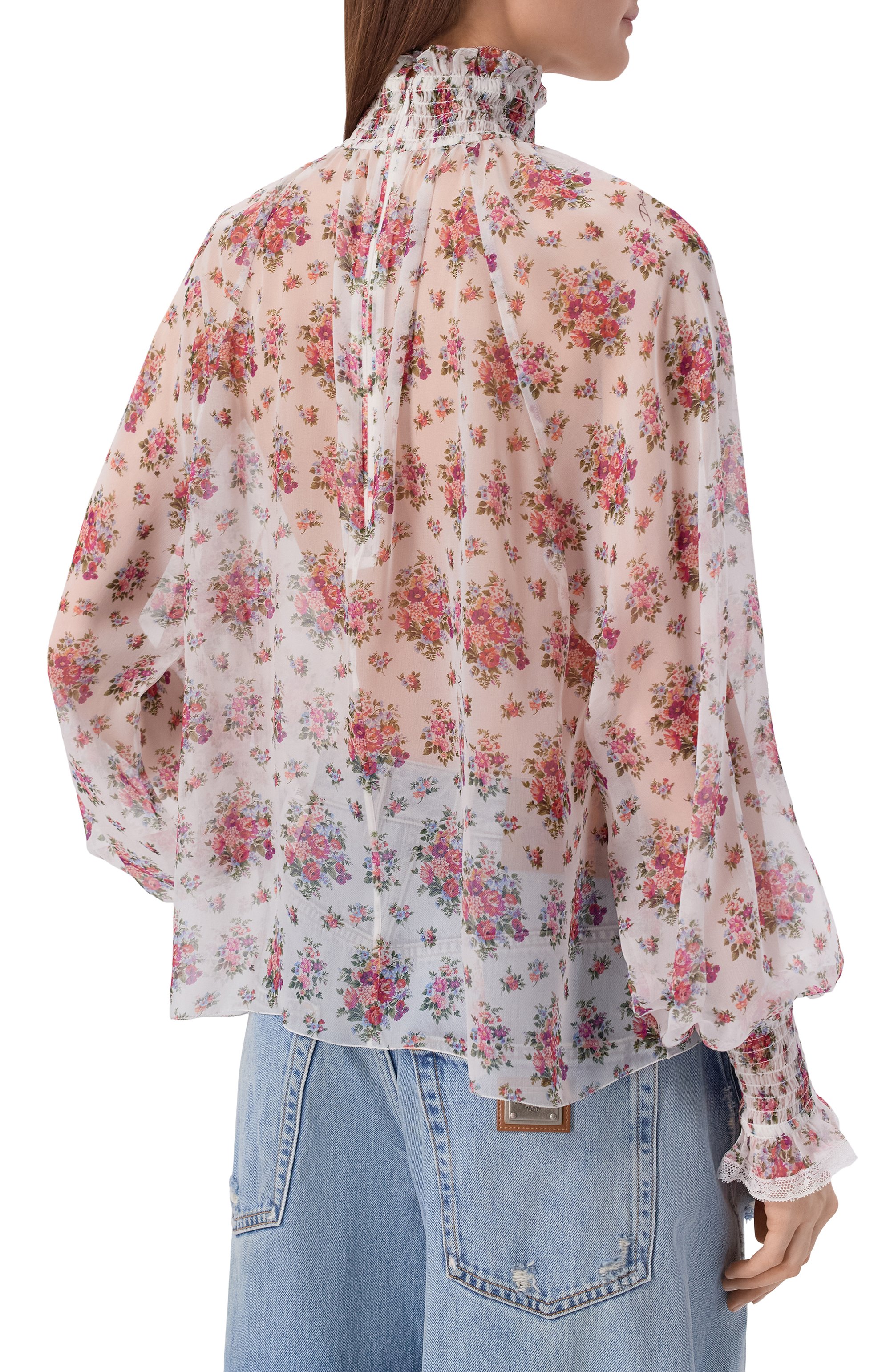 Блузка из шелка и хлопка DOLCE & GABBANA, арт. F7BK3T/IS10F, фото 4