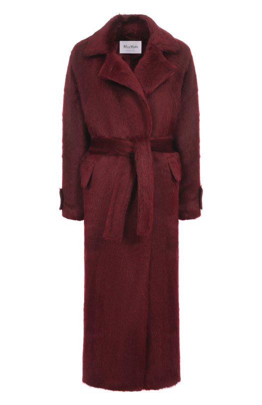 Шерстяное пальто Max Mara ALBATA1234 Бордовый ALBATA1234