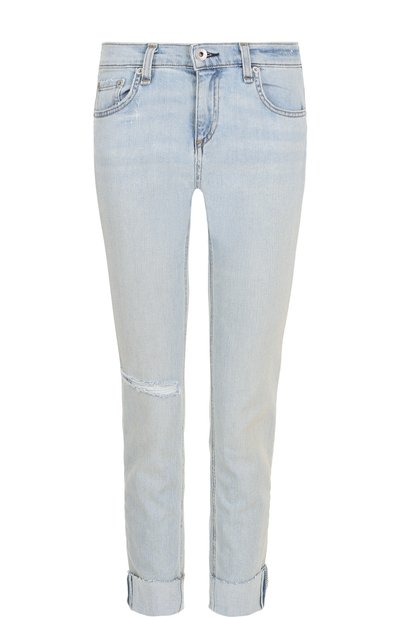Женские джинсы прямого кроя с потертостями и отворотами RAG AND BONE, арт. W1590K510GLE