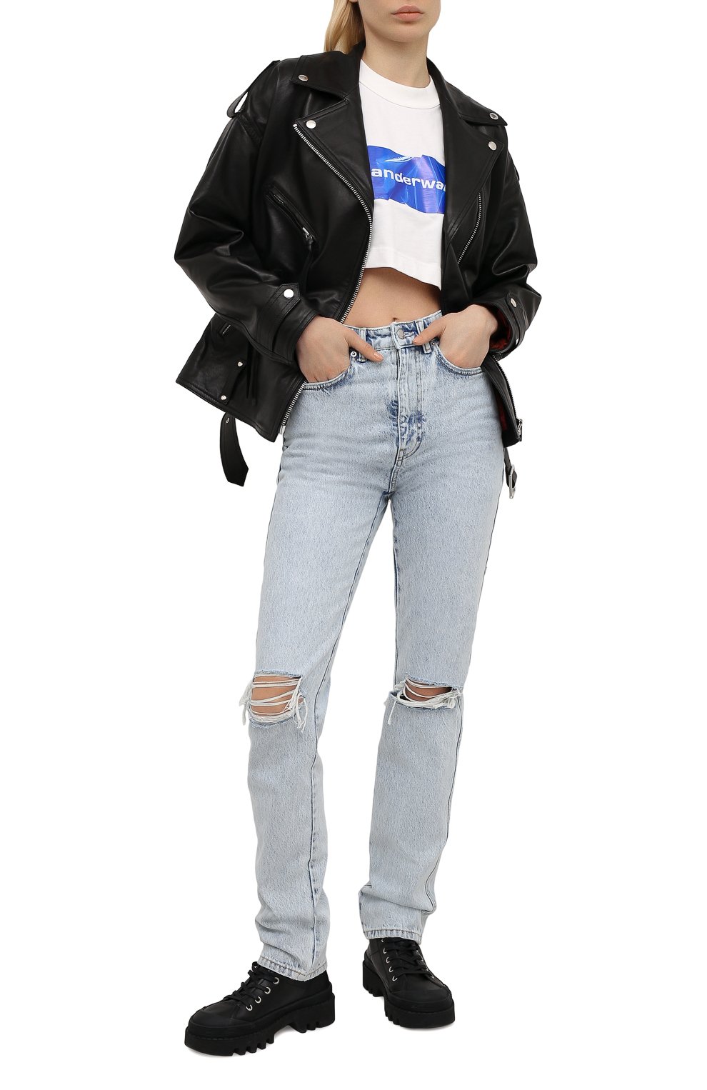 Хлопковая футболка ALEXANDER WANG белого цвета по цене 19950 руб., арт. 1CC2211002, фото 2 Хлопковая футболка ALEXANDER WANG, арт. 1CC2211002, фото 2