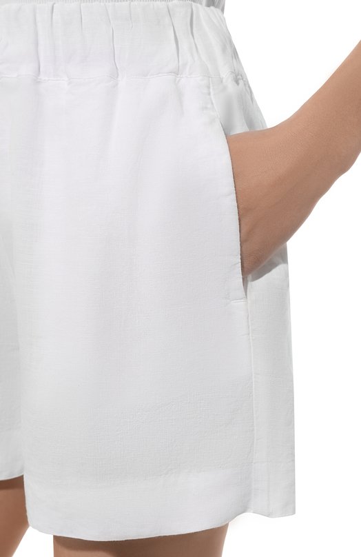 Льняные шорты 120% Lino 32ALIW29BR/000F753 Белый  32ALIW29BR/000F753 Фото 5