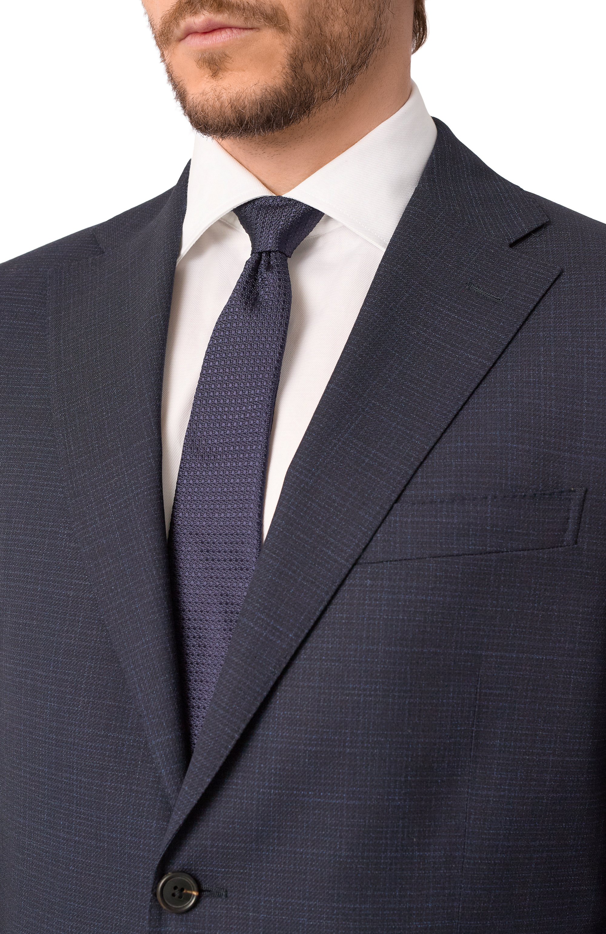 Шелковый галстук CANALI темно-синего цвета по цене 18500 руб., арт. 18/HJ04212, фото 2 Шелковый галстук CANALI, арт. 18/HJ04212, фото 2