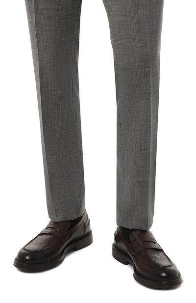 Кожаные пенни-лоферы DOUCAL'S темно-коричневого цвета по цене 45200 руб., арт. DU2726BRUXUF236T, фото 3 Кожаные пенни-лоферы DOUCAL'S, арт. DU2726BRUXUF236T, фото 3