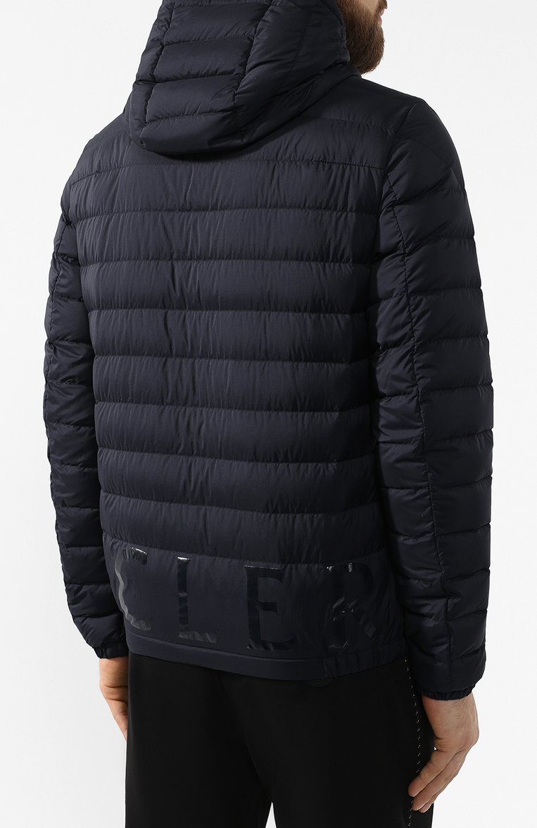 Мужская пуховая куртка dreux MONCLER темно-синего цвета, арт. E1-091-40376-99-53333 | Фото 4 (Материал утеплителя: Пух и перо; Материал подклада: Синтетический материал; Материал внешний: Синтетический материал; Статус проверки: Проверена категория; Мужское Кросс-КТ: Куртка-пуховая, Верхняя одежда; Рукава: Длинные; Длина (верхняя одежда): Короткие; Кросс-КТ: Пуховик, Куртка; Материал сплава: Проставлено; Материал внутренний: Не назначено; Драгоценные камни: Проставлено; Стили: Кэжуэл)