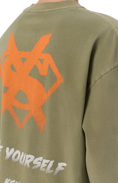 Хлопковый лонгслив KSUBI хаки цвета по цене 18600 руб., арт. MSP26TE029, фото 5 Хлопковый лонгслив KSUBI, арт. MSP26TE029, фото 5