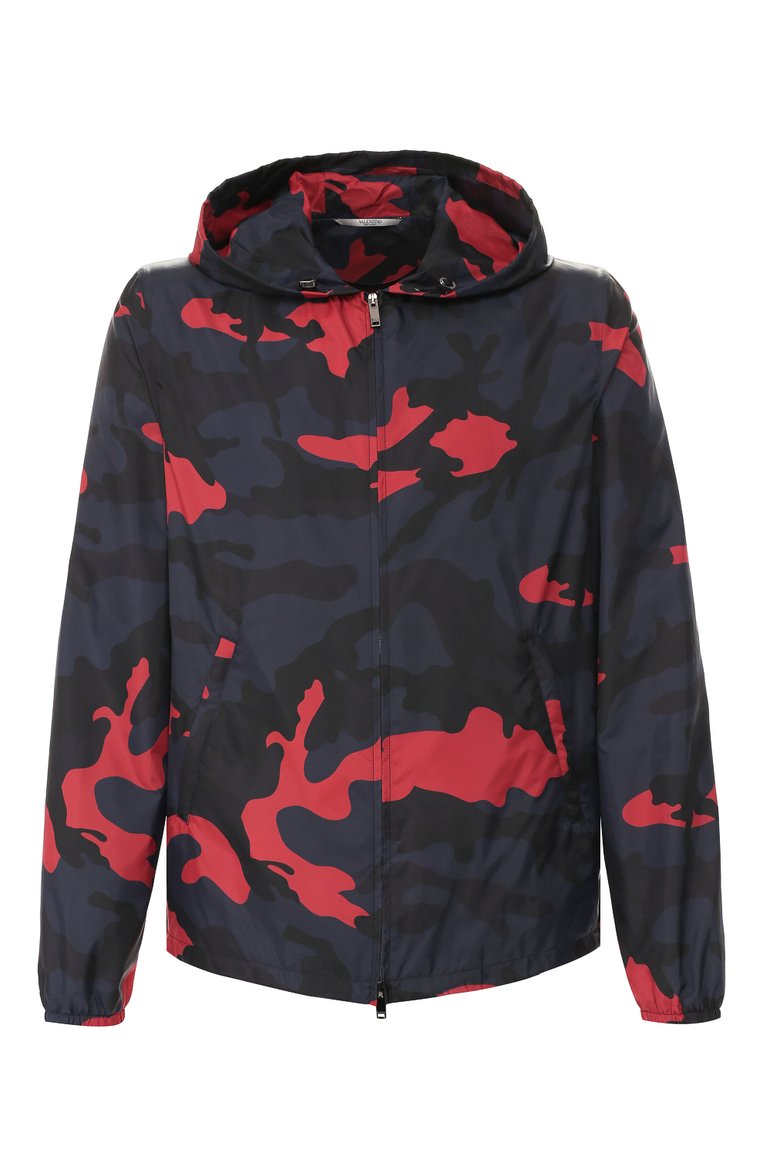 Мужская куртка camouflage VALENTINO темно-синего цвета, арт. SV3CI355JEJ | Фото 1 (Рукава: Длинные; Длина (верхняя одежда): Короткие; Материал подклада: Синтетический материал; Материал внешний: Синтетиче�ский материал; Статус проверки: Проверена категория; Мужское Кросс-КТ: Верхняя одежда; Кросс-КТ: Ветровка, Куртка, Легкие; Материал сплава: Проставлено; Драгоценные камни: Проставлено; Стили: Кэжуэл)