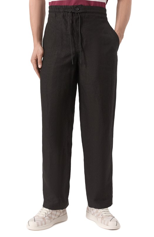 Льняные брюки Burberry 8106782 Чёрный  8106782 Фото 3