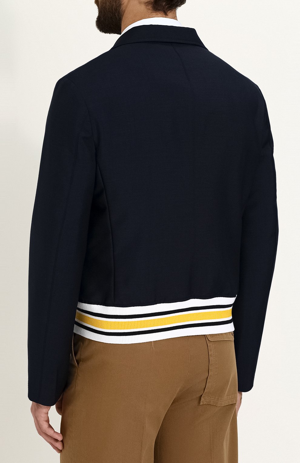 Укороченный пиджак LOEWE темно-синего цвета по цене 99150 руб., арт. H2188061PA, фото 4 Укороченный пиджак LOEWE, арт. H2188061PA, фото 4