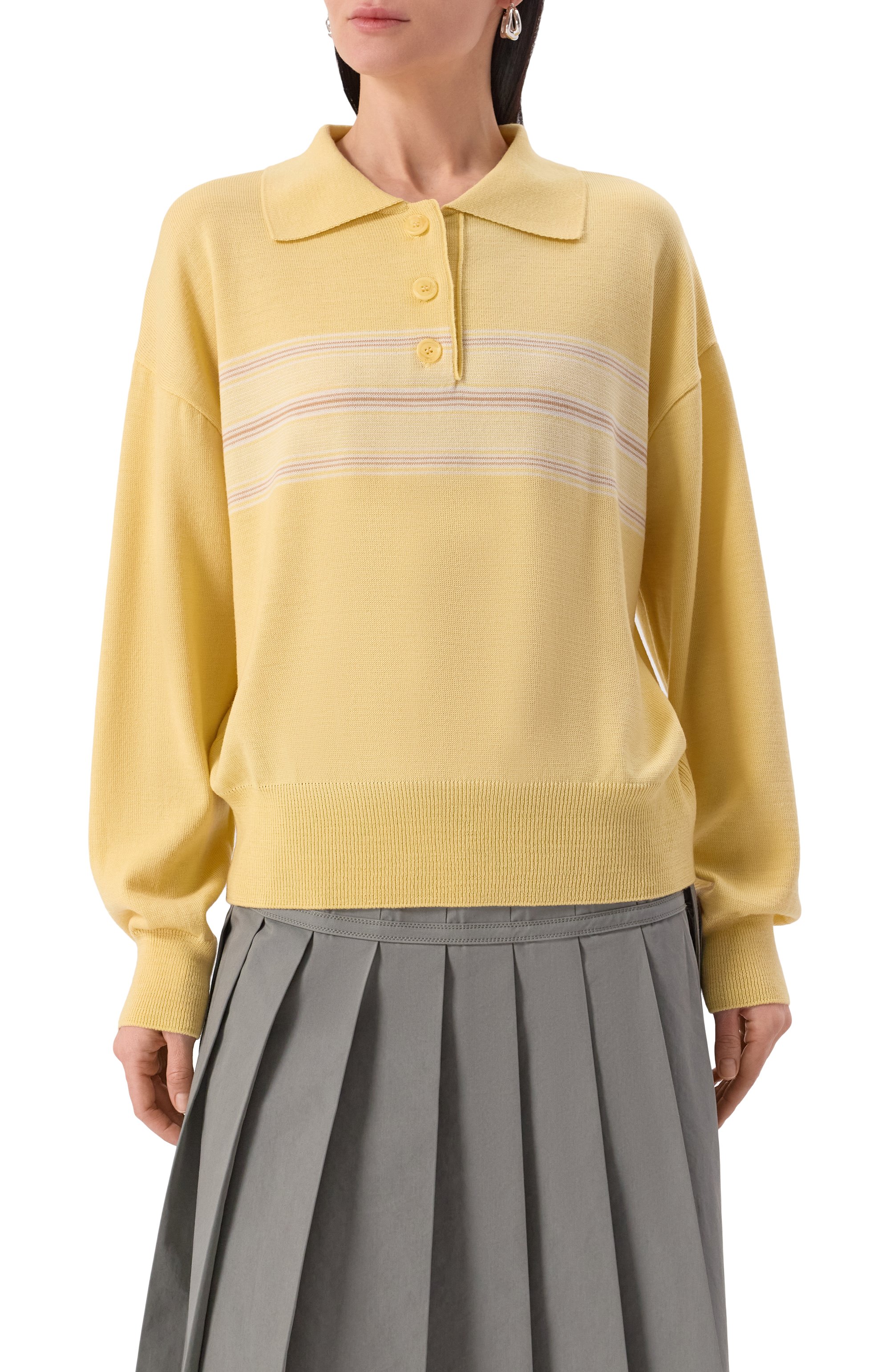 Шерстяное поло LOW CLASSIC, арт. LW251KN05YE, фото 3