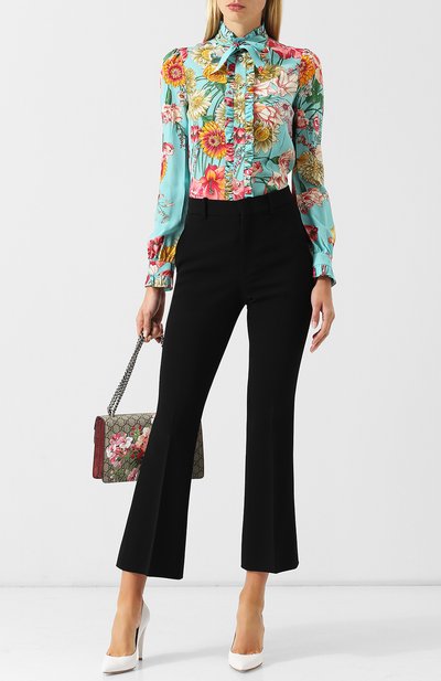 Укороченные однотонные брюки со стрелками GUCCI, арт. 497762/ZKR01, фото 2