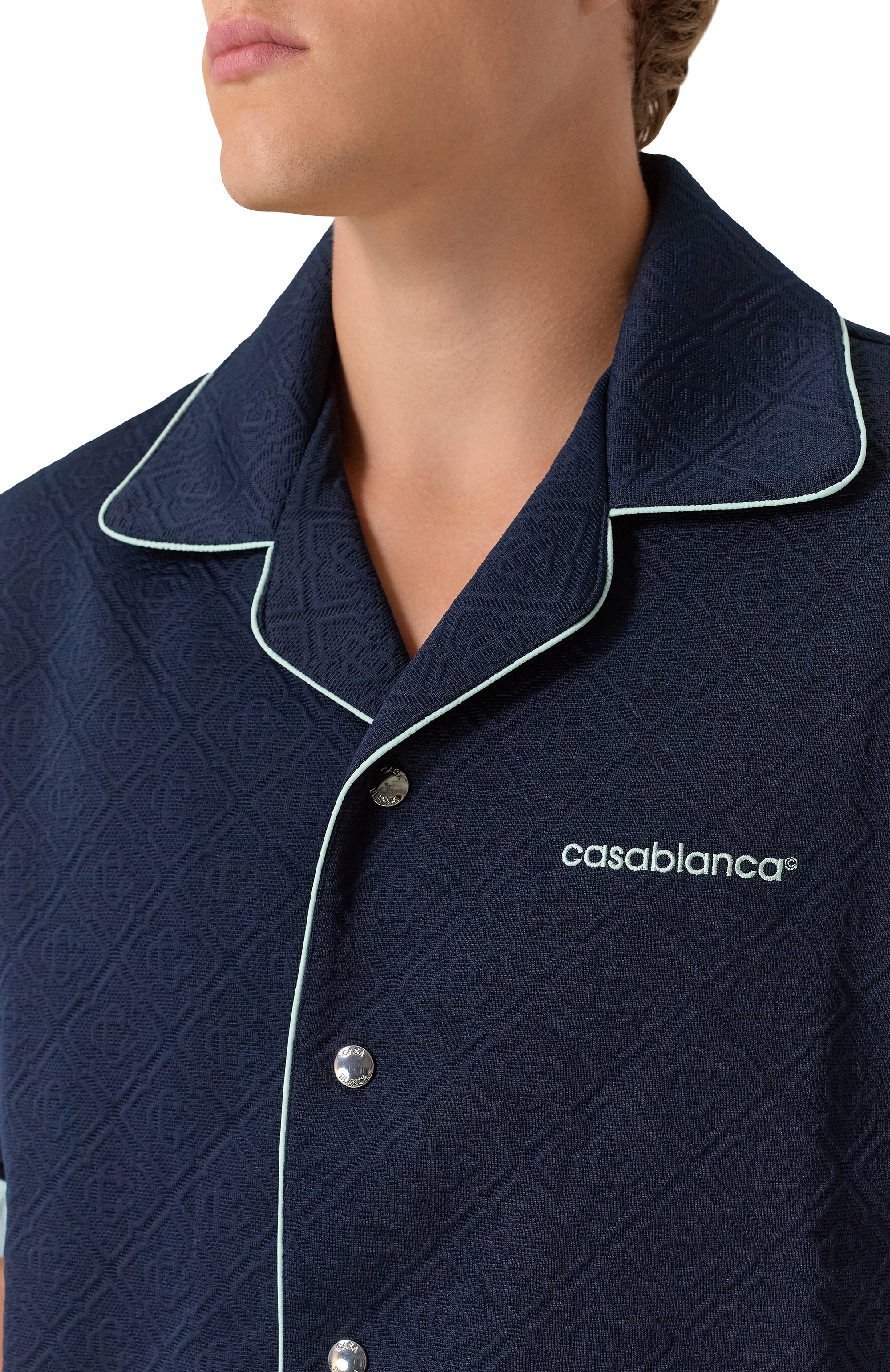 Рубашка CASABLANCA темно-синего цвета по цене 112000 руб., арт. MPF25-SH-190-01, фото 5 Рубашка CASABLANCA, арт. MPF25-SH-190-01, фото 5