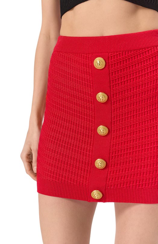 Юбка из вискозы Balmain EF0LB039/KI42 Красный  EF0LB039/KI42 Фото 5
