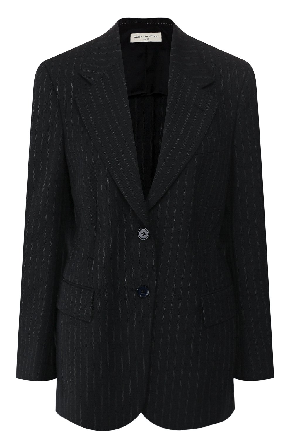 Жакет в полоску DRIES VAN NOTEN темно-синего цвета по цене 156500 руб., арт. 192-10406-8036, фото 1 Жакет в полоску DRIES VAN NOTEN, арт. 192-10406-8036, фото 1