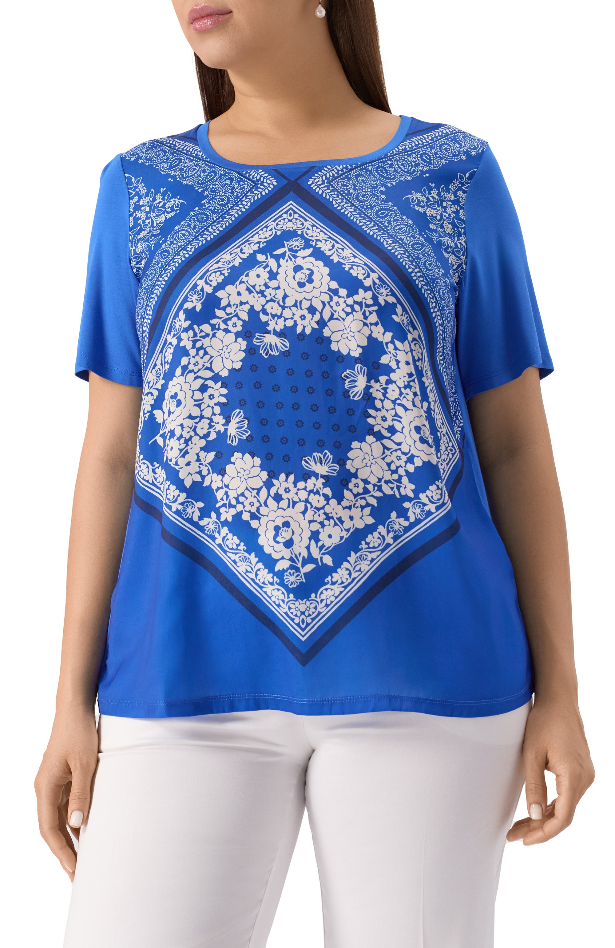 Футболка из вискозы MARINA SPORT синего цвета по цене 15250 руб., арт. UBI, фото 3 Футболка из вискозы MARINA SPORT, арт. UBI, фото 3