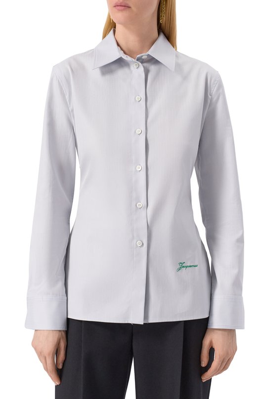Хлопковая рубашка Jacquemus 25E243SH064 Голубой  25E243SH064 Фото 3