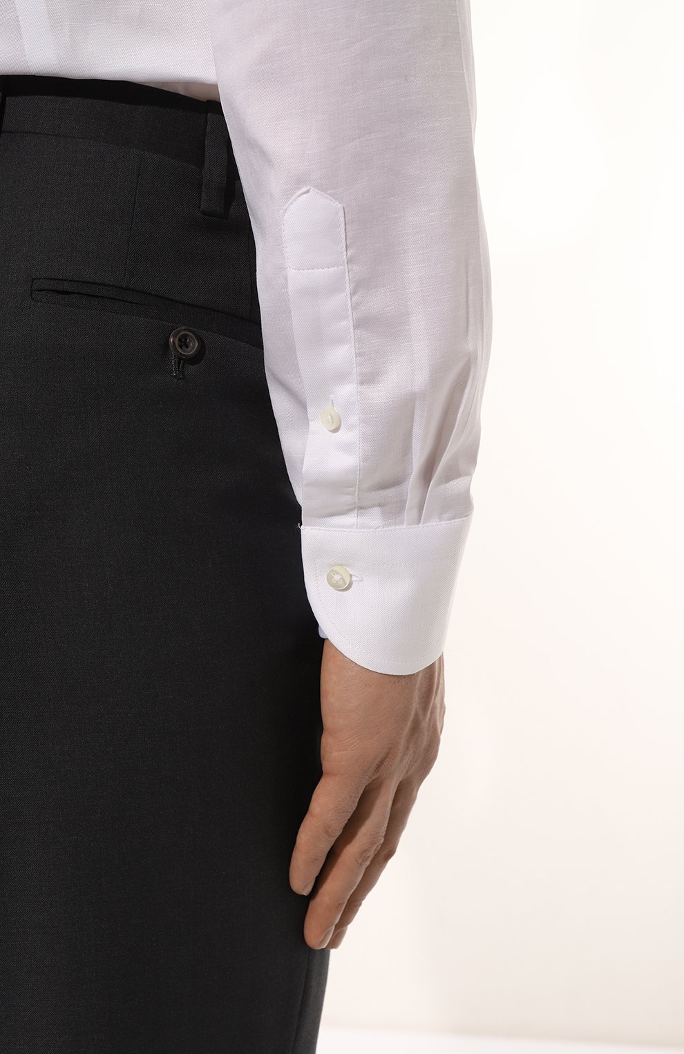 Сорочка изо льна и хлопка CANALI серого цвета по цене 32350 руб., арт. X05/GD02821, фото 6 Сорочка изо льна и хлопка CANALI, арт. X05/GD02821, фото 6