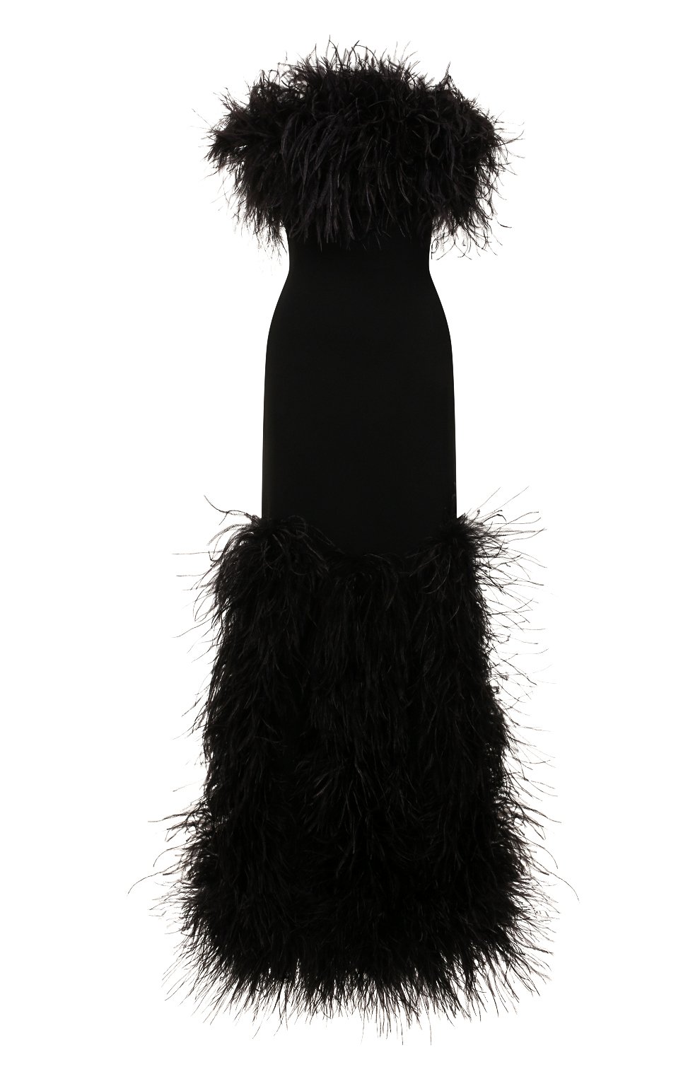 Платье с отделкой перьями SAINT LAURENT, арт. 682073/Y012W, фото 1