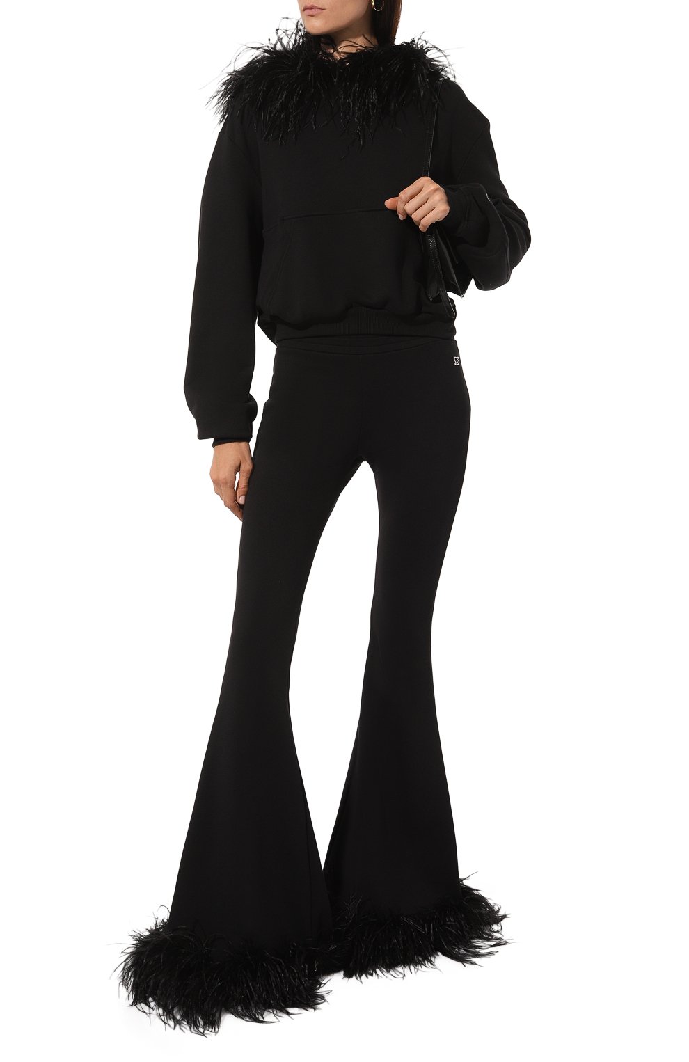 Хлопковые брюки с отделкой перьями GIUSEPPE DI MORABITO, арт. 02PSPA095P 02294, фото 2