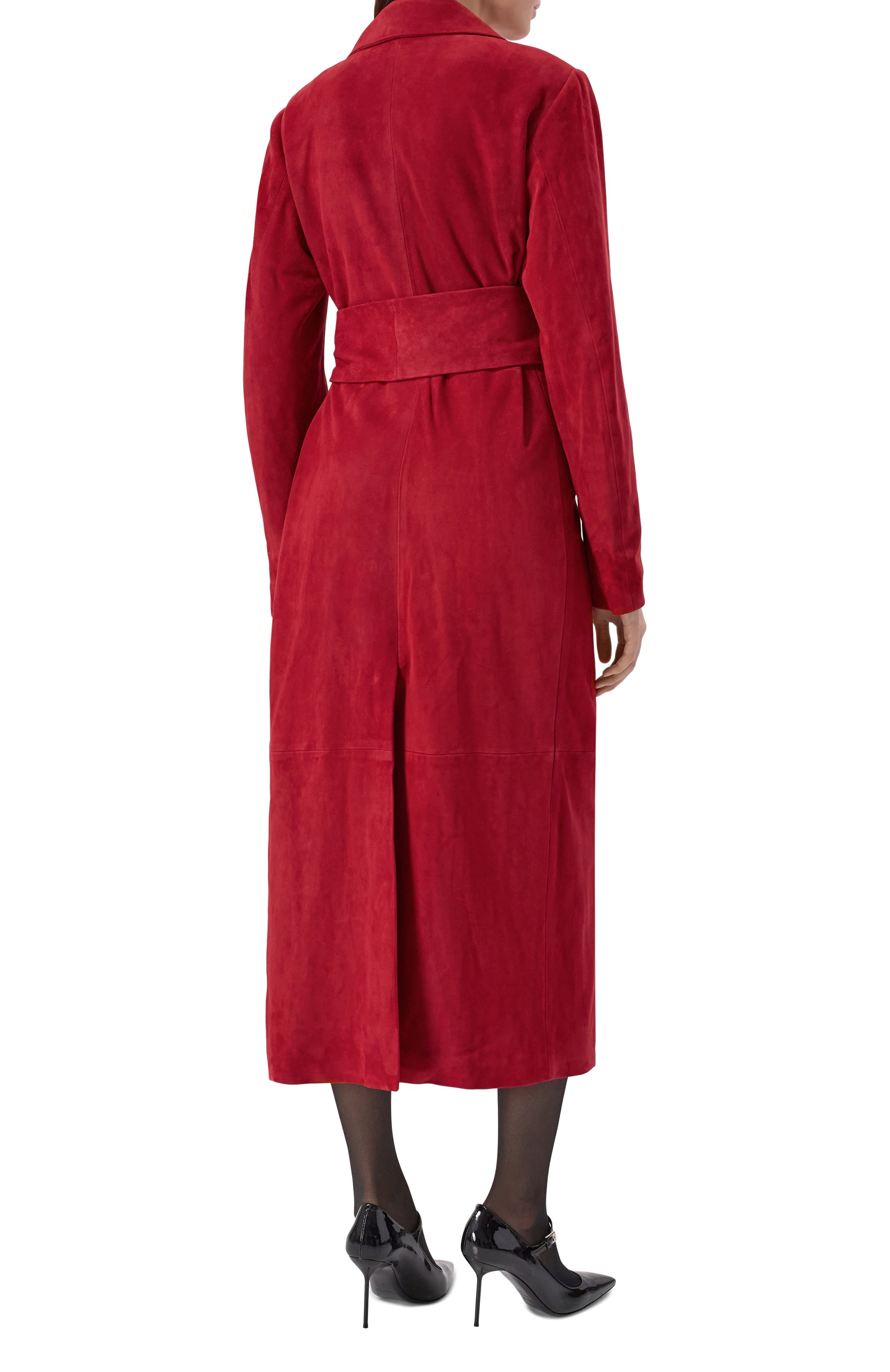 Замшевое пальто JACOB LEE красного цвета по цене 680500 руб., арт. WLC20122AW25NR, фото 3 Замшевое пальто JACOB LEE, арт. WLC20122AW25NR, фото 3