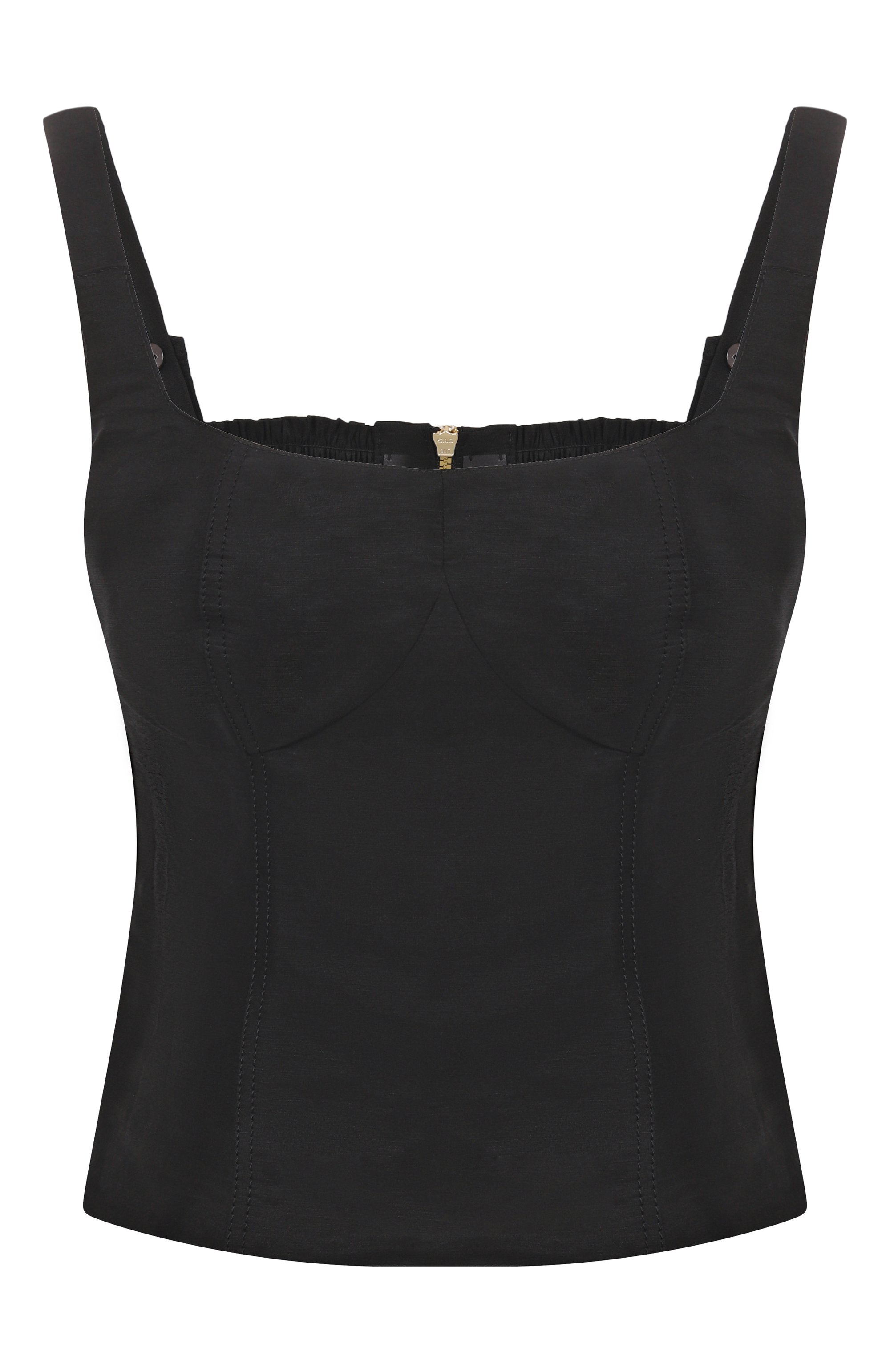 Топ-корсет из вискозы и льна FREEAGE черного цвета по цене 27940 руб., арт. WS25.TP094.2070.900, фото 1 Топ-корсет из вискозы и льна FREEAGE, арт. WS25.TP094.2070.900, фото 1