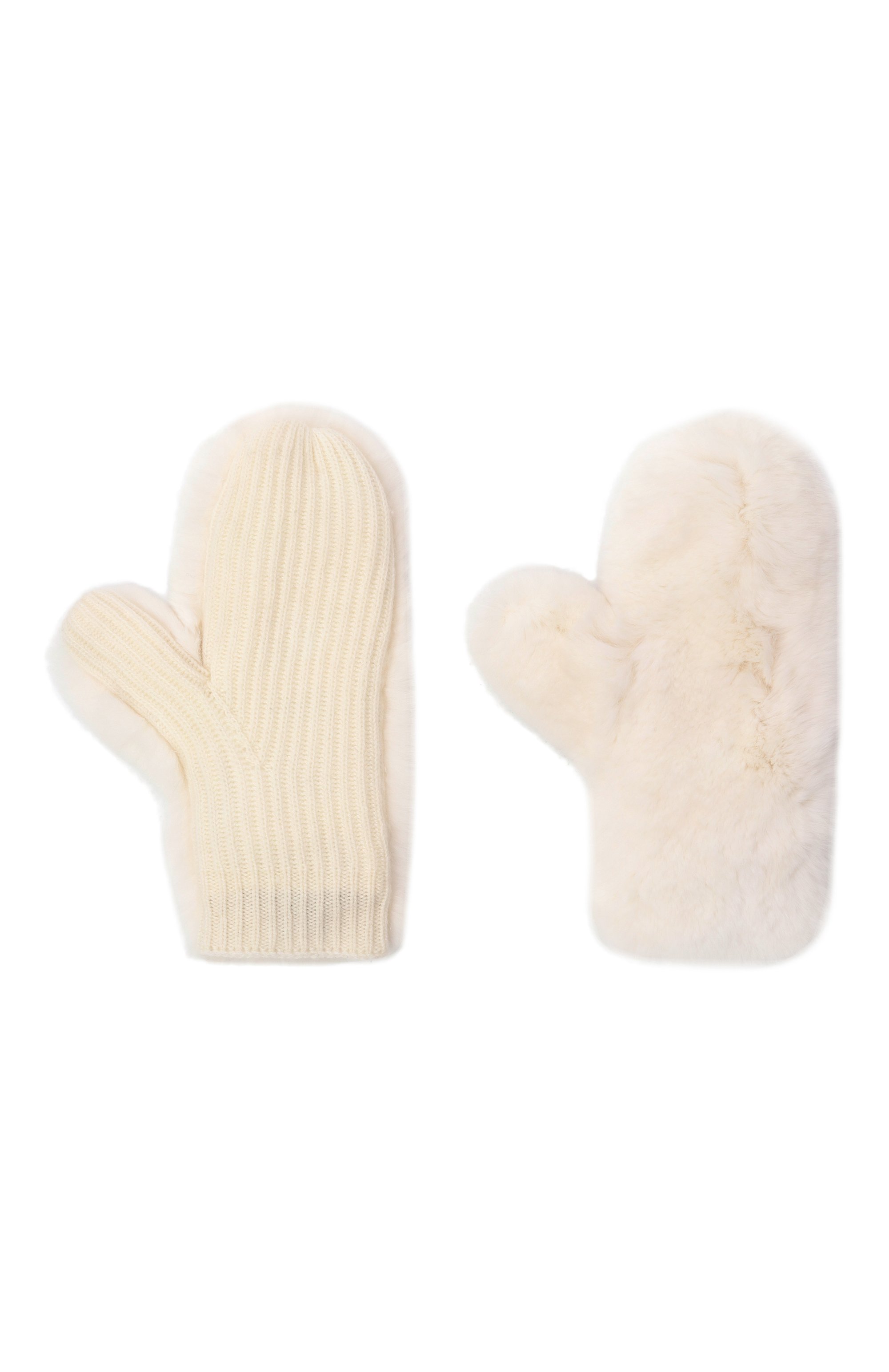 Шерстяные варежки с мехом кролика YVES SALOMON, арт. 26WAA511XXMACL, фото 3