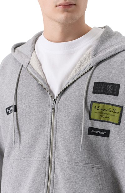 Хлопковая толстовка MM6 серого цвета по цене 78950 руб., арт. SH0HG0007/M25025_001, фото 5 Хлопковая толстовка MM6, арт. SH0HG0007/M25025_001, фото 5