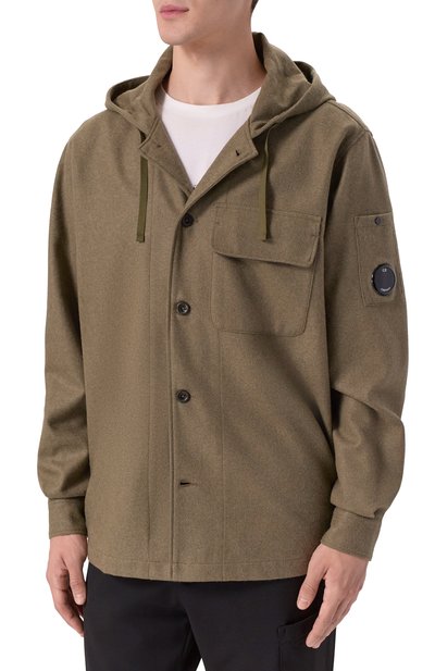 Шерстяная рубашка C.P. COMPANY хаки цвета по цене 59950 руб., арт. 19CM0S272A110498A, фото 3 Шерстяная рубашка C.P. COMPANY, арт. 19CM0S272A110498A, фото 3