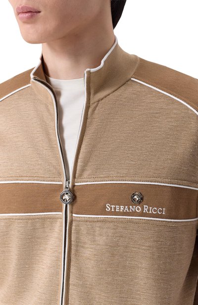 Толстовка из шелка и льна STEFANO RICCI бежевого цвета по цене 323500 руб., арт. K919052R31/T26103_001, фото 5 Толстовка из шелка и льна STEFANO RICCI, арт. K919052R31/T26103_001, фото 5
