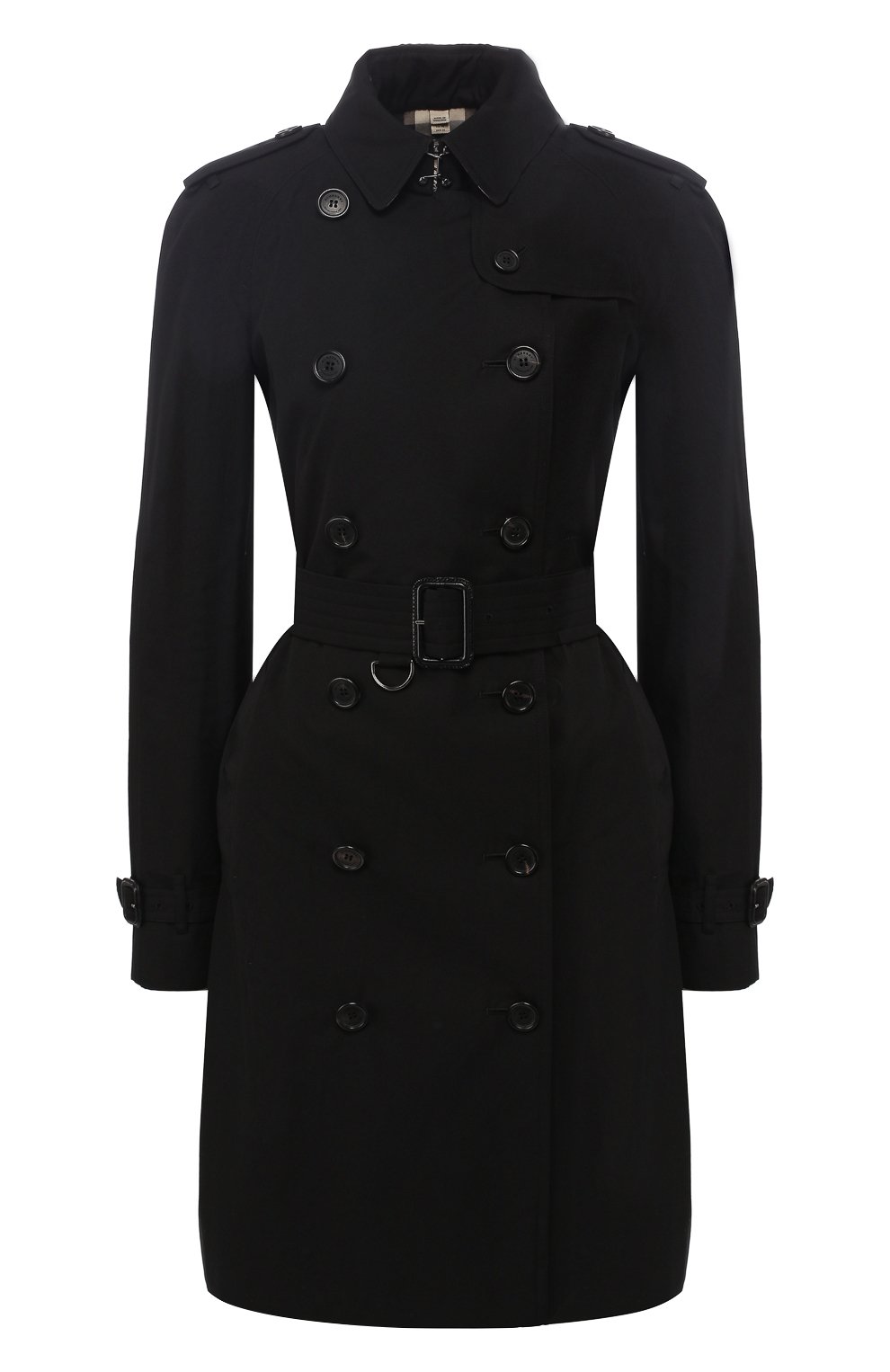 Двубортный тренч с поясом BURBERRY черного цвета по цене 213500 руб., арт. 3900843, фото 1 Двубортный тренч с поясом BURBERRY, арт. 3900843, фото 1