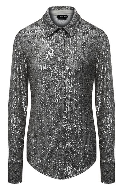 Рубашка с отделкой пайетками TOM FORD, арт. CA3204-FAE381, фото 1