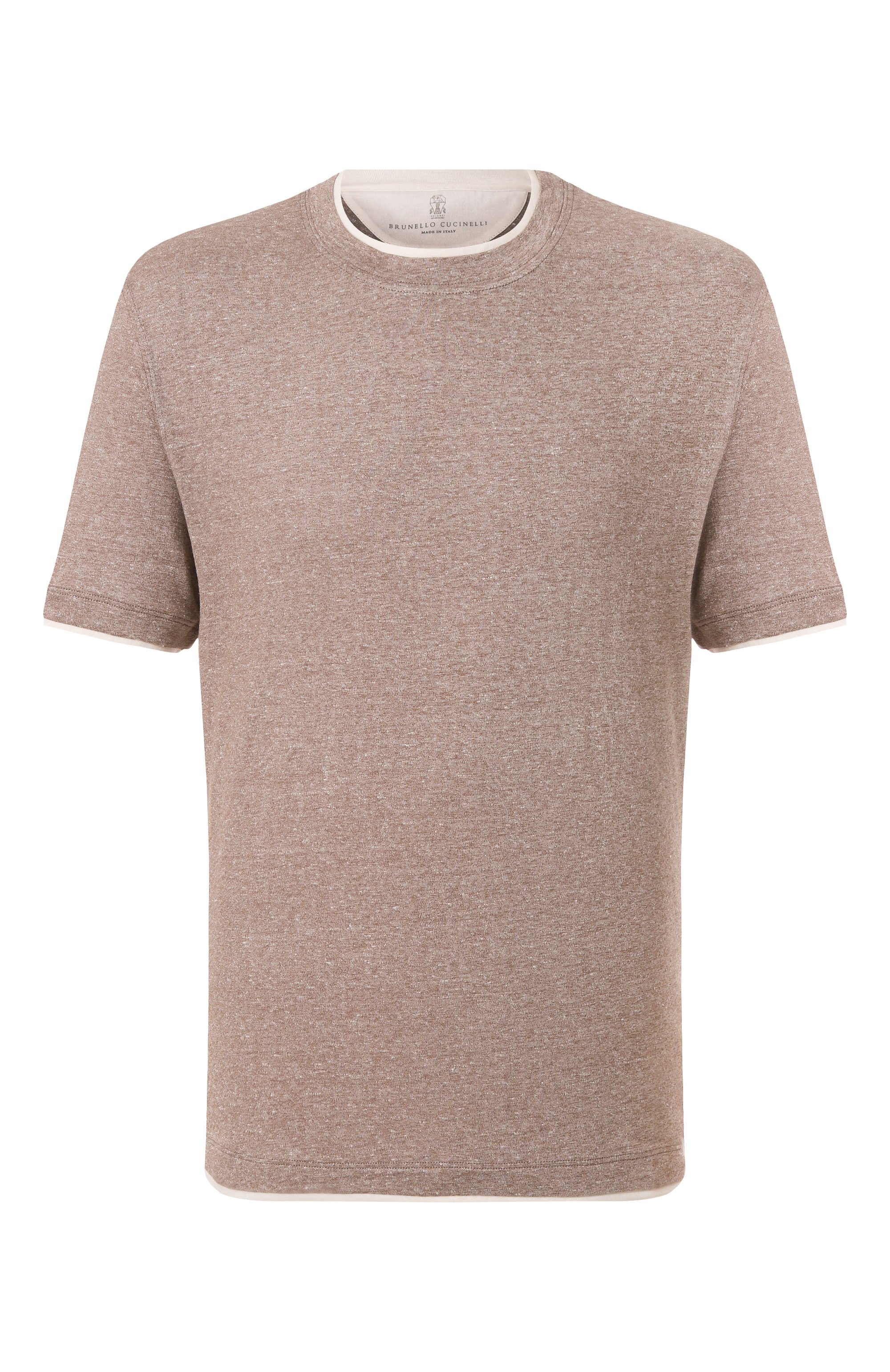 Футболка изо льна и хлопка BRUNELLO CUCINELLI, арт. MW8357427, фото 1