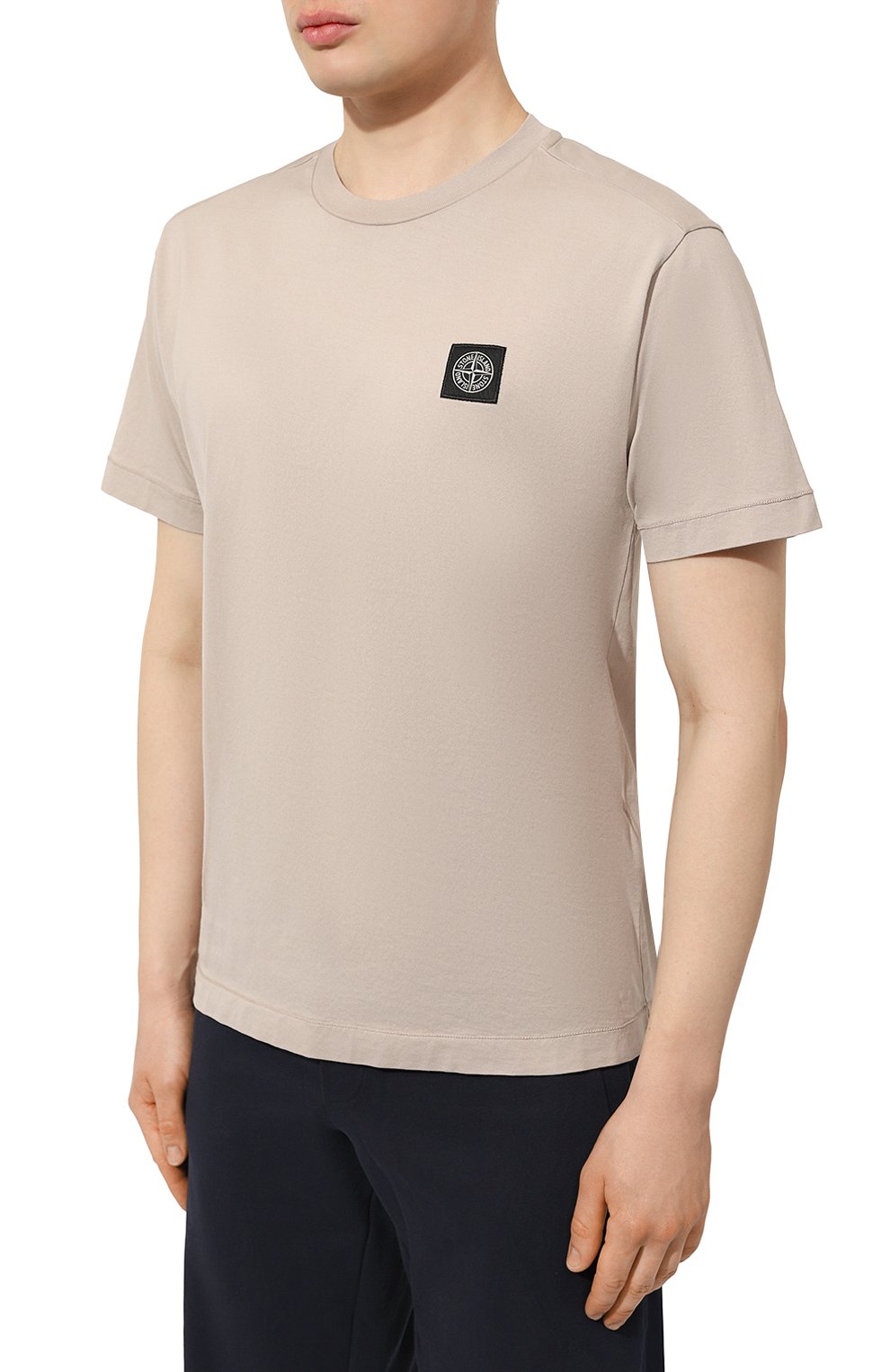 Хлопковая футболка STONE ISLAND бежевого цвета по цене 22600 руб., арт. 24113V0092, фото 3 Хлопковая футболка STONE ISLAND, арт. 24113V0092, фото 3