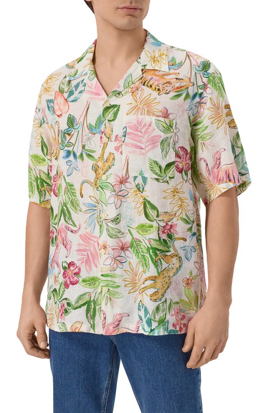 Льняная рубашка 120% Lino 33ALIM19L3/G472/100 Разноцветный  33ALIM19L3/G472/100 Фото 3