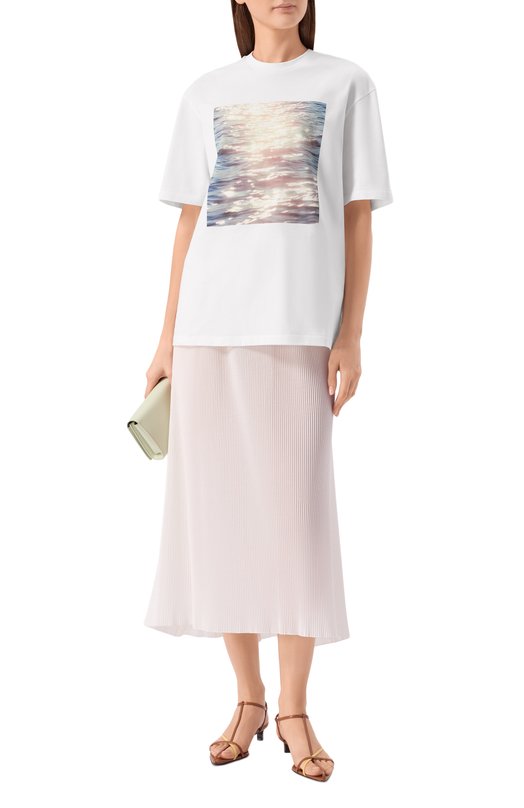 Хлопковая футболка Jil Sander J03GC0157/J20362 Белый  J03GC0157/J20362 Фото 2