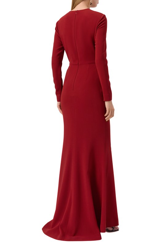 Платье из шелка и вискозы Elie Saab D0680NS25/CD003 Бордовый  D0680NS25/CD003 Фото 3