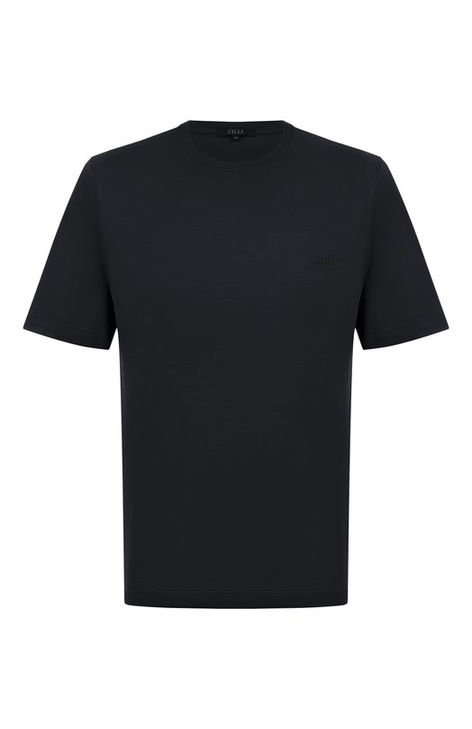 Хлопковая футболка Zilli TSR02AM0100VNI000 Чёрный TSR02AM0100VNI000