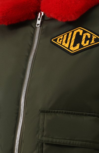 Бомбер на молнии с контрастной отделкой и накладными карманами GUCCI, арт. 517556/ZLK90, фото 5