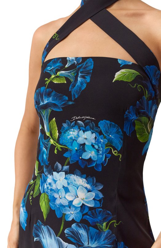 Шелковое платье Dolce & Gabbana F6GAYT/FSA6C Синий  F6GAYT/FSA6C Фото 5