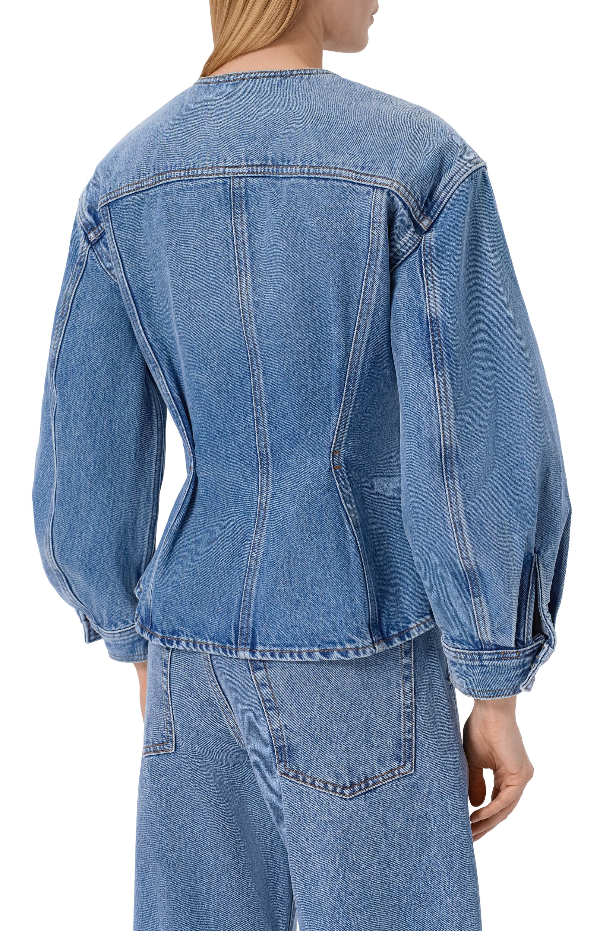 Джинсовая куртка the nipped collarless FRAME DENIM, арт. 8039210/THE NIPPED C0LLARLESS JACKET, фото 4