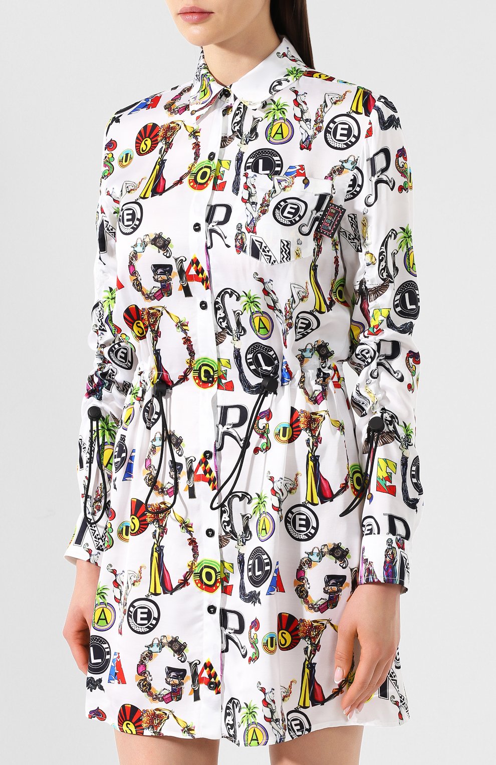 Платье с принтом VERSUS VERSACE разноцветного цвета по цене 67650 руб., арт. BD01143/BT10986, фото 3 Платье с принтом VERSUS VERSACE, арт. BD01143/BT10986, фото 3