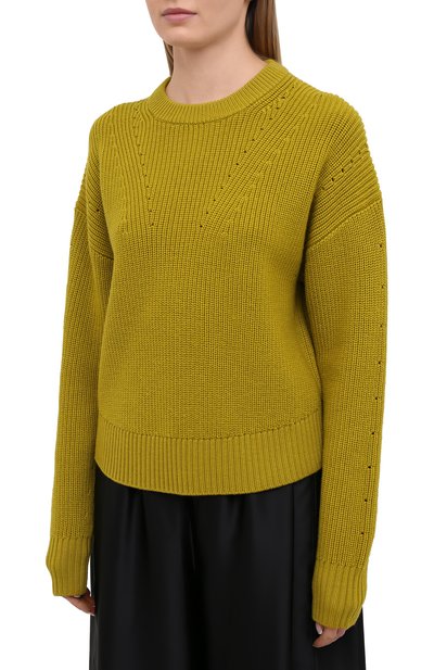 Шерстяной свитер PROENZA SCHOULER WHITE LABEL зеленого цвета по цене 38300 руб., арт. WL2117570-KW120, фото 3 Шерстяной свитер PROENZA SCHOULER WHITE LABEL, арт. WL2117570-KW120, фото 3