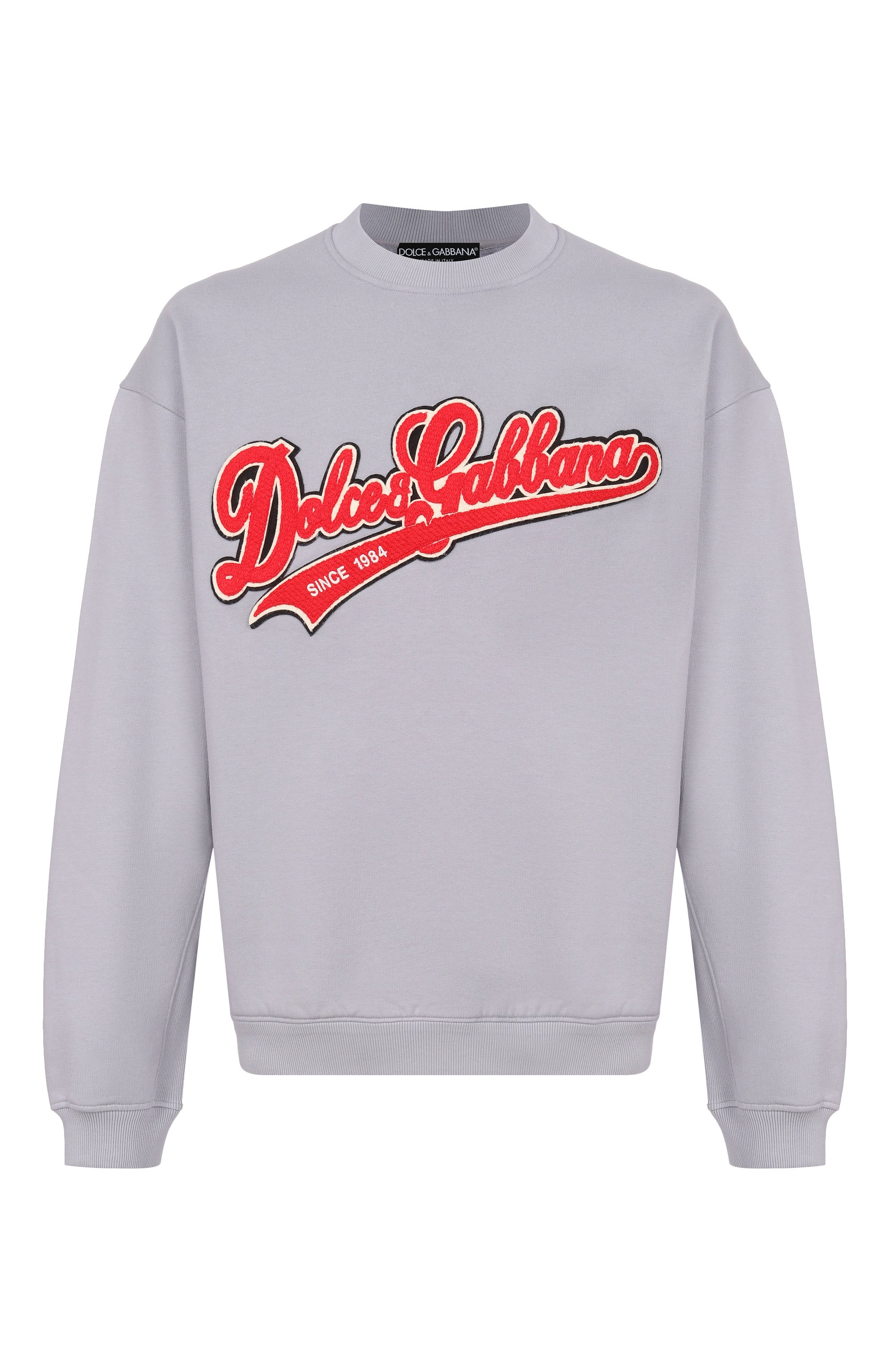 Хлопковый свитшот DOLCE & GABBANA серого цвета по цене 98950 руб., арт. G9CAEZ/HU7VX, фото 1 Хлопковый свитшот DOLCE & GABBANA, арт. G9CAEZ/HU7VX, фото 1
