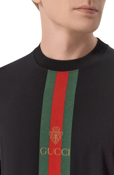 Хлопковая футболка GUCCI черного цвета по цене 79050 руб., арт. 864626/XJHYA, фото 5 Хлопковая футболка GUCCI, арт. 864626/XJHYA, фото 5
