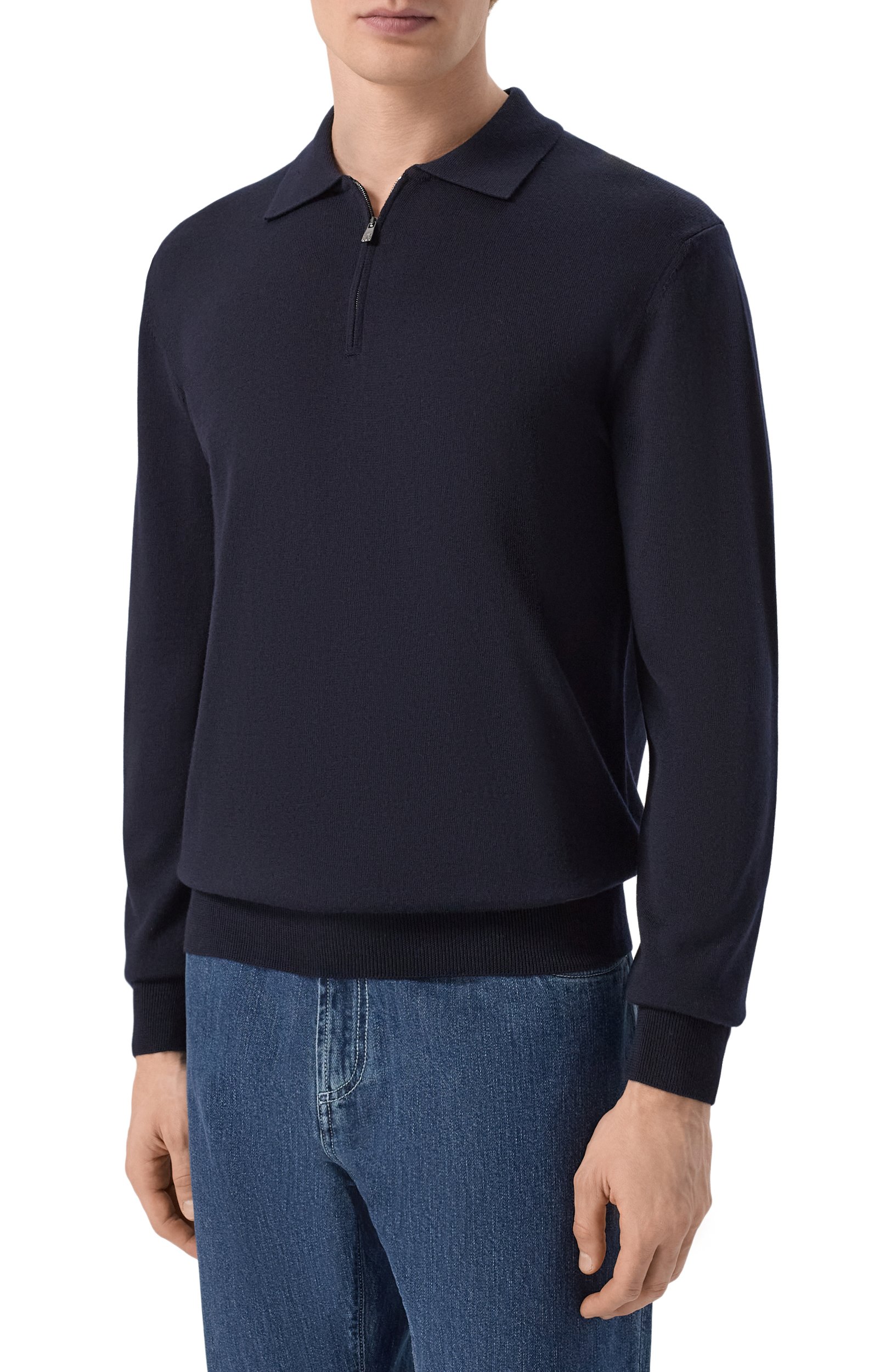 Шерстяное поло CORNELIANI темно-синего цвета по цене 57650 руб., арт. 28M50F/2A25100, фото 3 Шерстяное поло CORNELIANI, арт. 28M50F/2A25100, фото 3