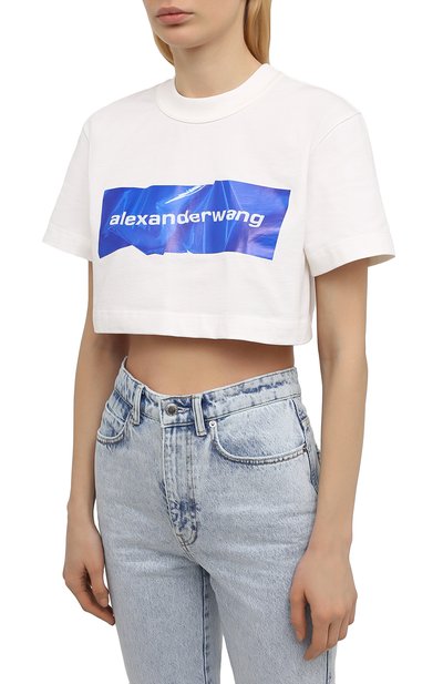 Хлопковая футболка ALEXANDER WANG белого цвета по цене 19950 руб., арт. 1CC2211002, фото 3 Хлопковая футболка ALEXANDER WANG, арт. 1CC2211002, фото 3