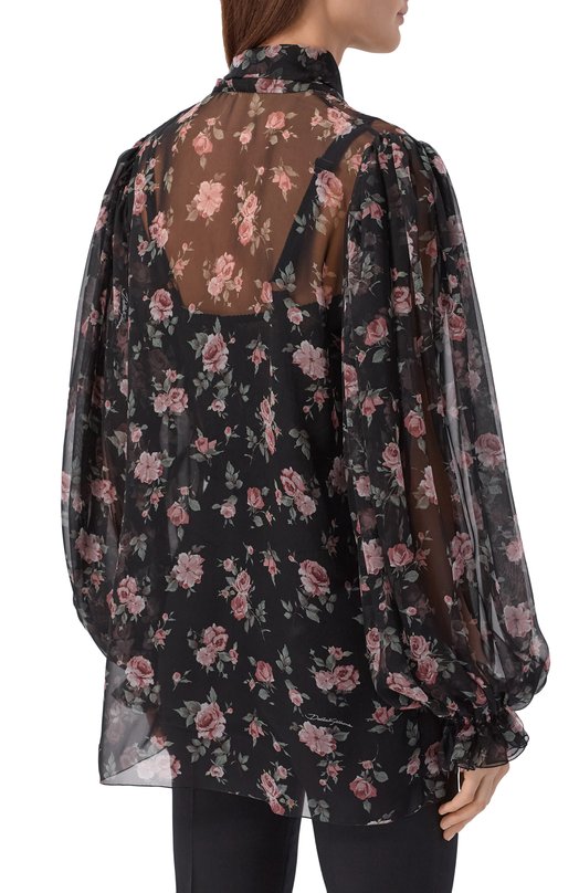 Шелковая блузка Dolce & Gabbana F7BL0T/IS10R Чёрный  F7BL0T/IS10R Фото 4