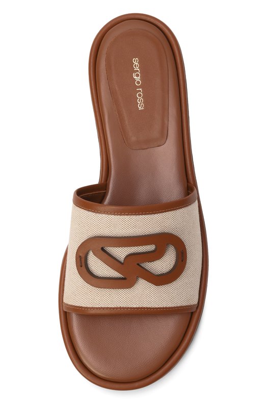 Текстильные шлепанцы Surge Sergio Rossi B15350/MFL432 Коричневый  B15350/MFL432 Фото 6